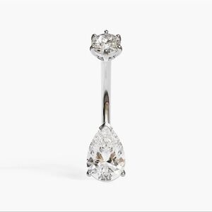 Teardrop 1.5 ct Moissanite Belly Ring